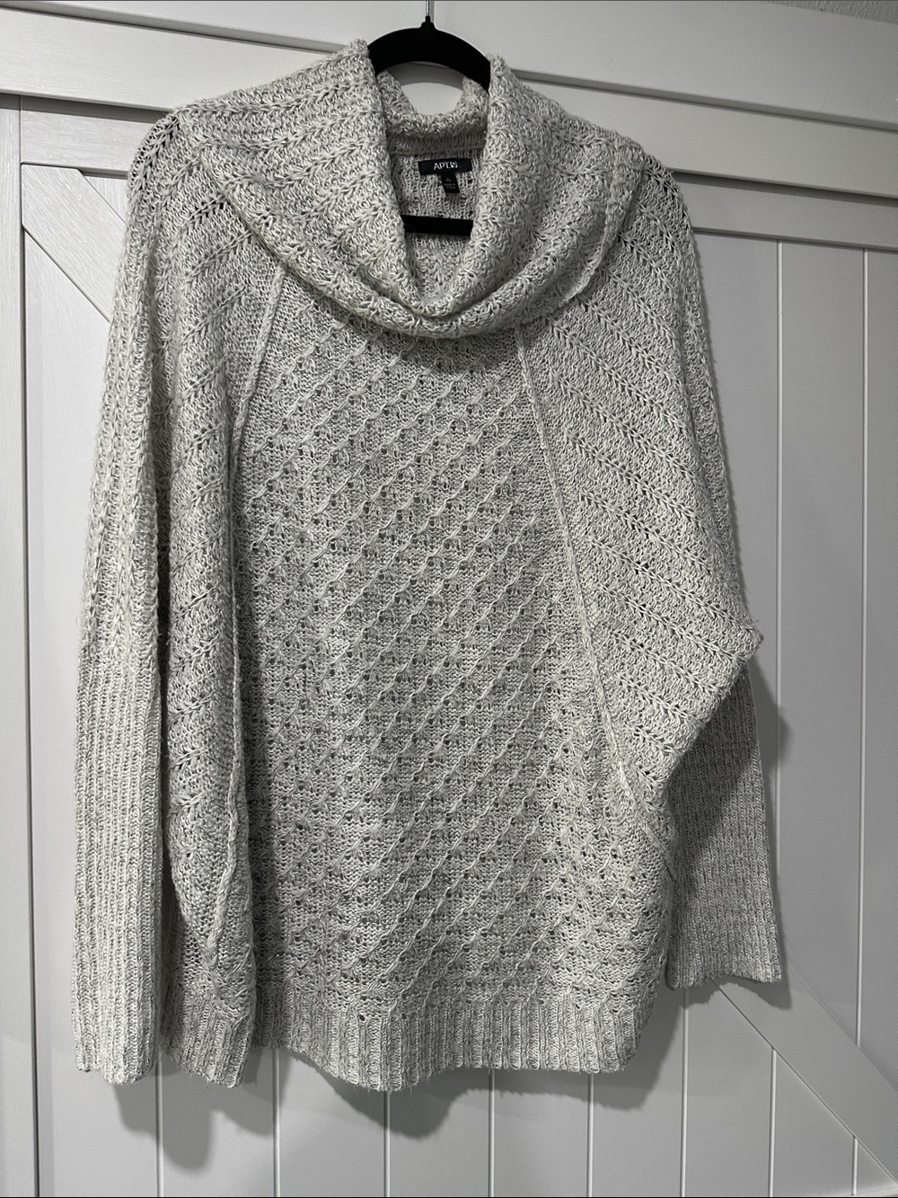 Apt. 9 Light Cream Cable Cowl-Neck Sweater